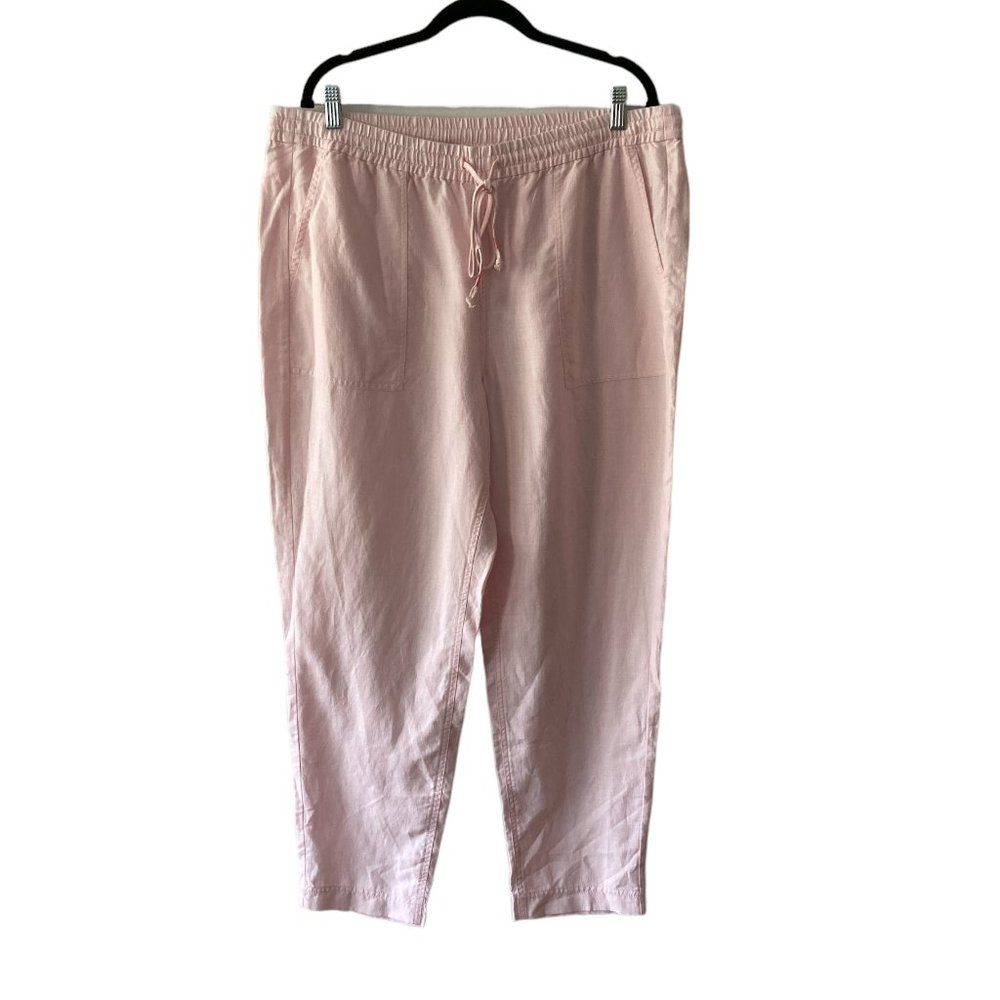 J. Crew Pink XL Linen Blend Pants